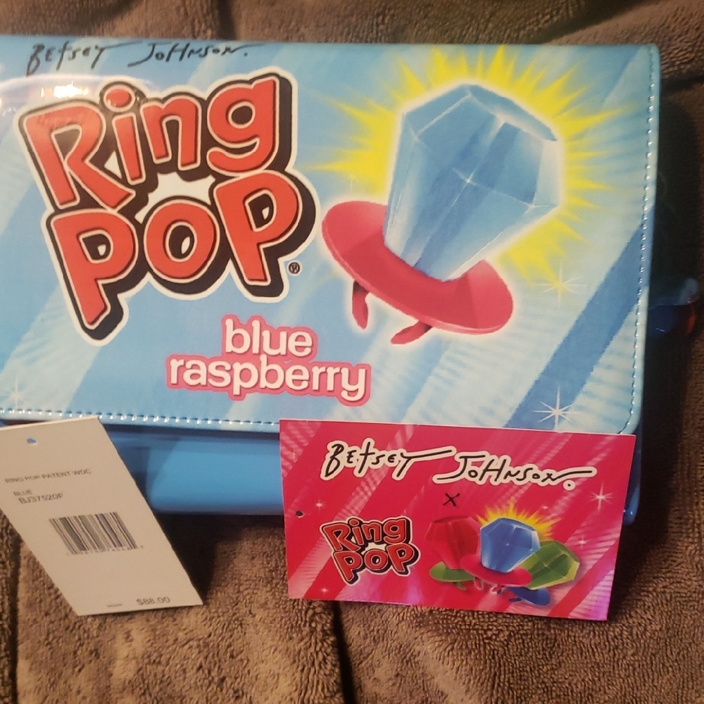 Betsey Johnson Blue Raspberry Ring Pop Bag